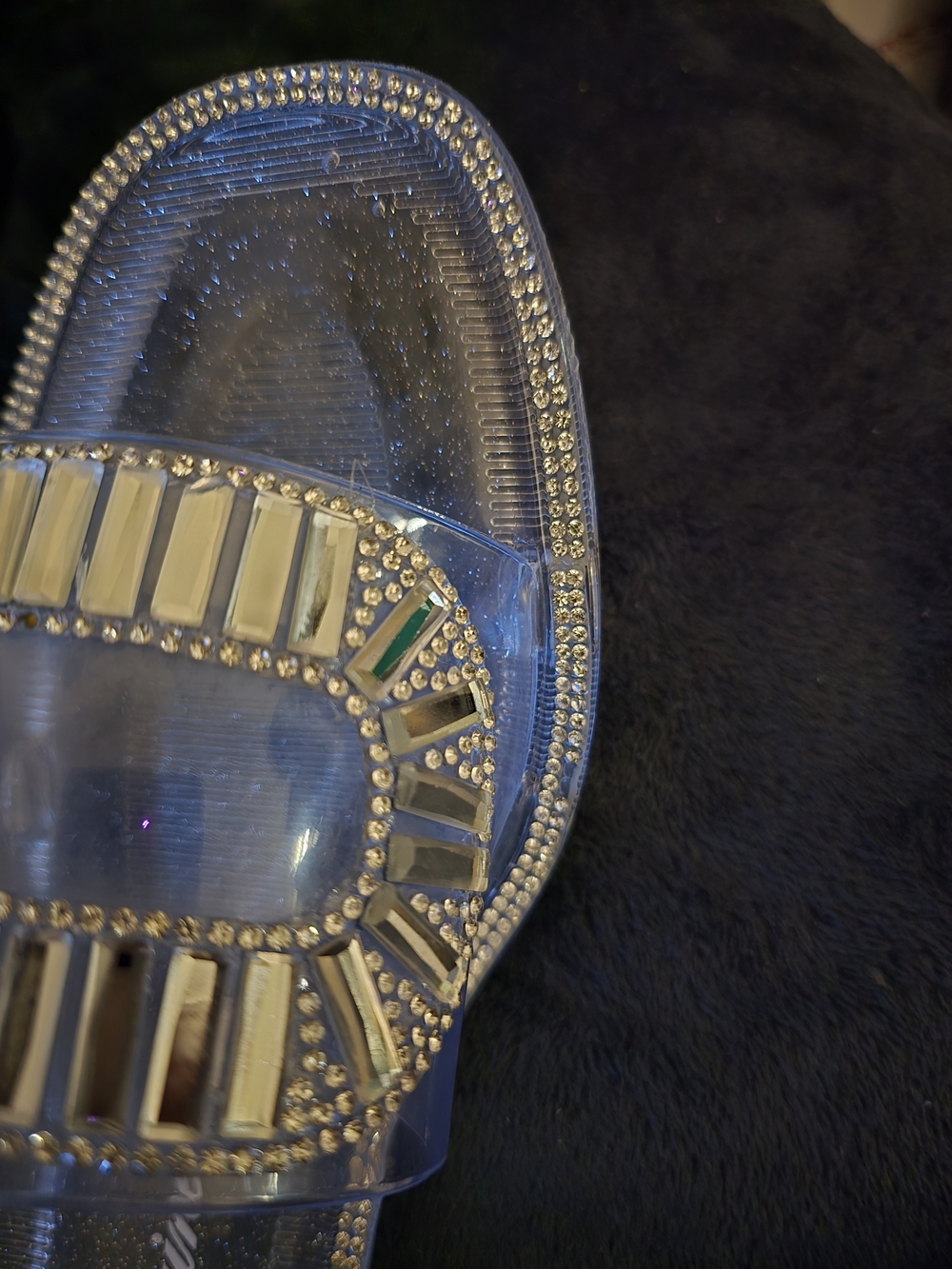 Jane By Lauren Lorraine Clear Slide Sandal with Silver Accents - Picture 8 of 9
